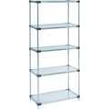 Nexel Galvanized Steel, 5 Tier, Solid Shelving Starter Unit, 24Wx24Dx86H 24248SZ5